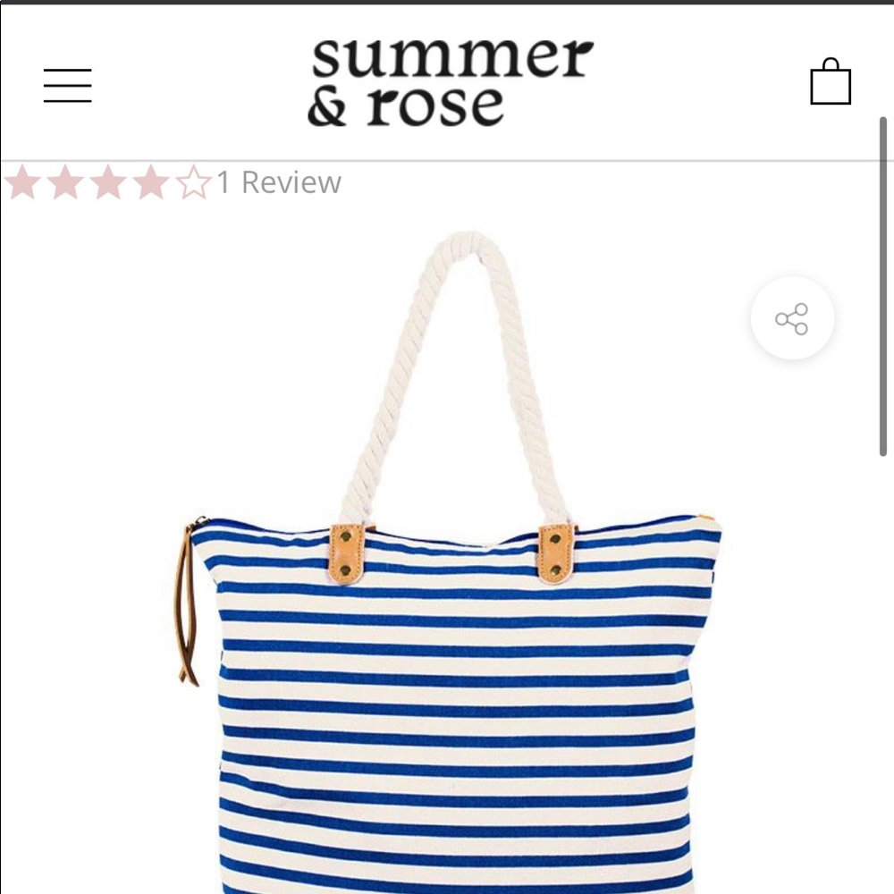 Summer and Rosé Brittany tote in blue and white